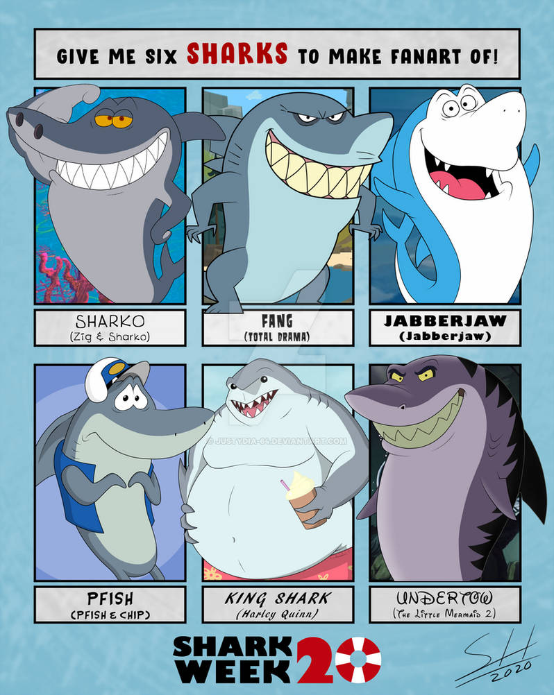 Six Fanarts (Shark Week 2020) by Justydia-64 on DeviantArt