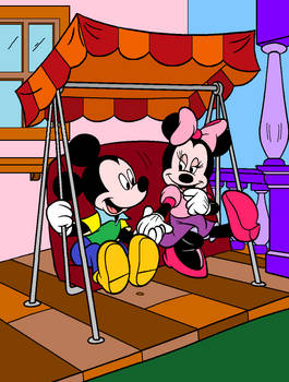 Mickey and Minnie Outside