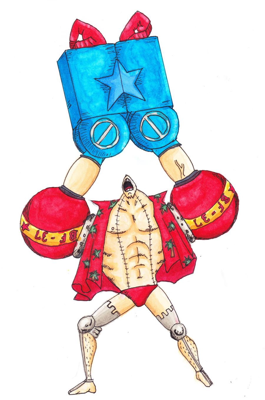 Testing alcohol markers on Franky!!!!