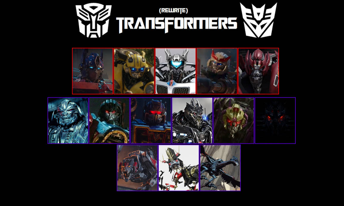 Transformers Rewrite Cast by PrimalRageDude96 on DeviantArt