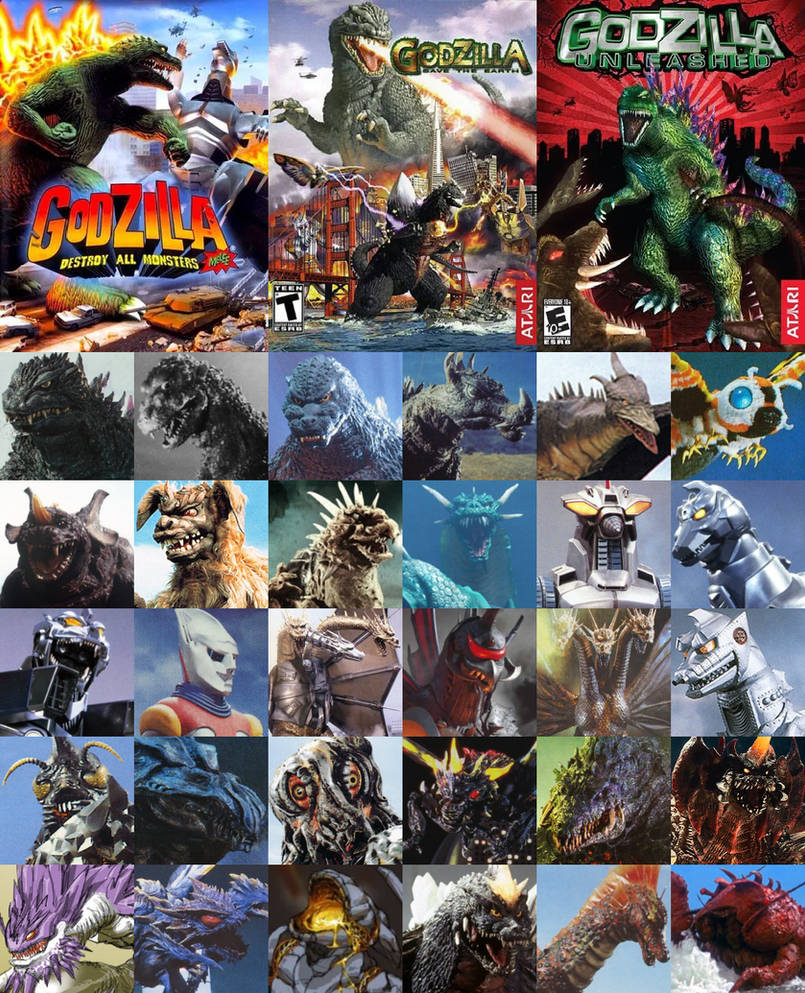 Godzilla Gamecube Roster Godzilla Atari Trilogy Kaiju Roster by PrimalRageDude96 on DeviantArt