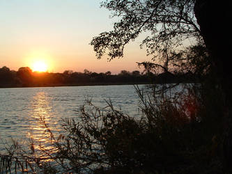 Sunrise on the Okavango river Botswana