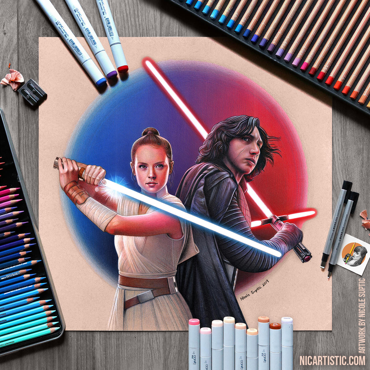 Star Wars Kylo Ren Rey Colored Pencil Drawing By icoley On Deviantart Star Wars Kylo Ren Rey Colored Pencil Drawing By icoley On Deviantart