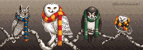 Hogwarts Pixel Owls