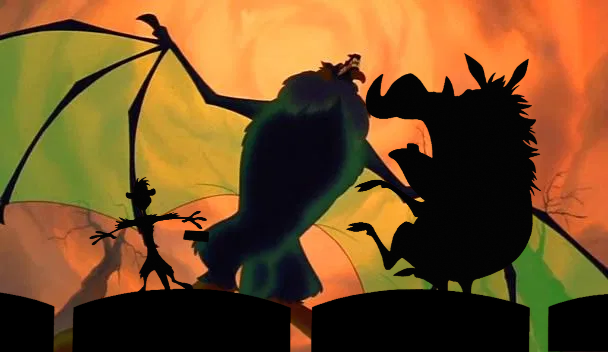 Timon and Pumbaa scared of the Great Animal by Johnnysaurus93 on DeviantArt