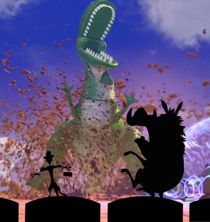 Timon and Pumbaa scared of Rex in Toy Story 3 by Johnnysaurus93 on ...