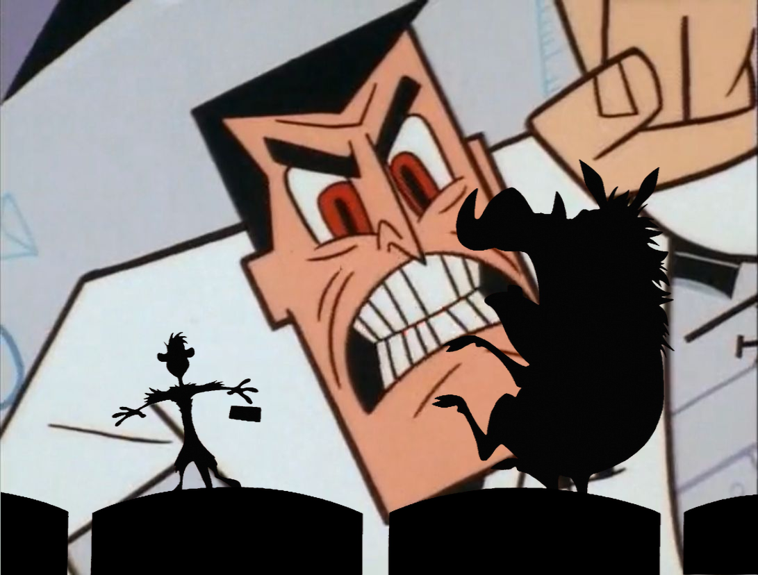 Timon and Pumbaa scared of Angry Professor Utonium by Johnnysaurus93 on ...