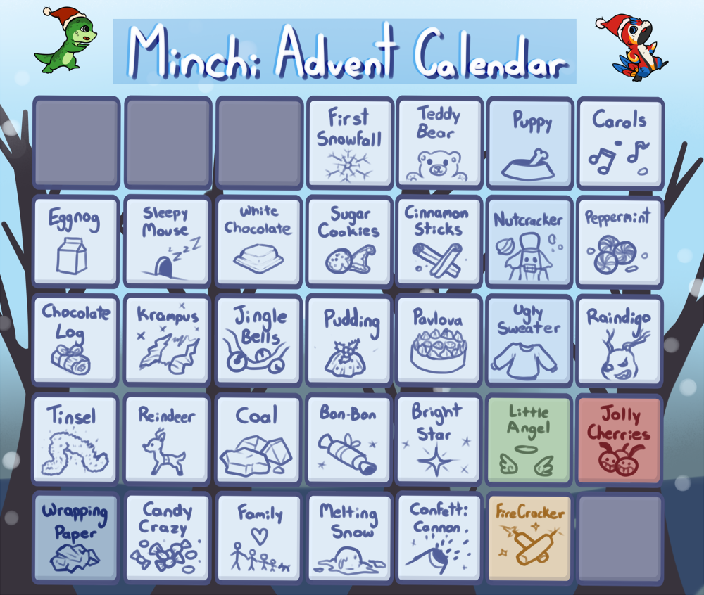 Minchi Advent Calendar! by MegasArts on DeviantArt