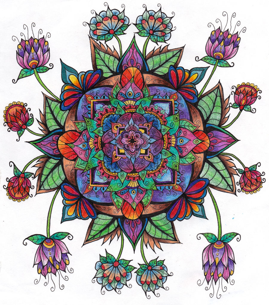 Finished Colouring - Floral Mandala