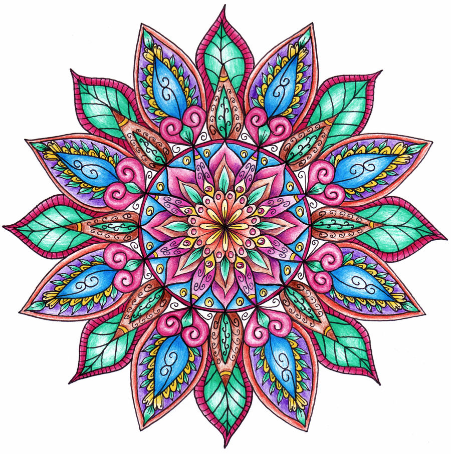 Finished Colouring - Floral Mandala