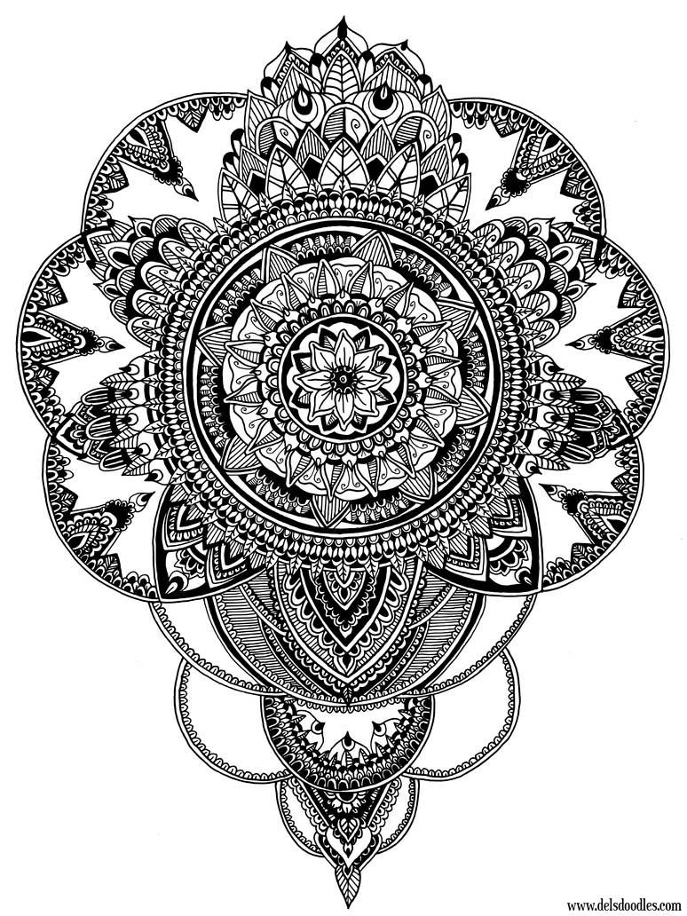 Circles Flower Drawing Colouring Page By WelshPixie On DeviantArt