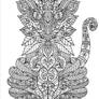 Ornate Cat Colouring Page