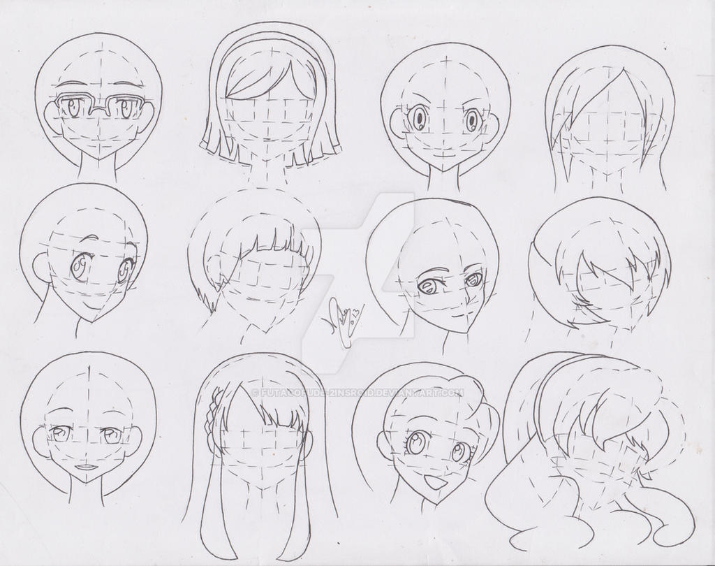 Practice: anime girls hairstyle!! 02