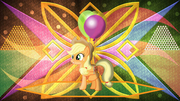 Applejack with balloons