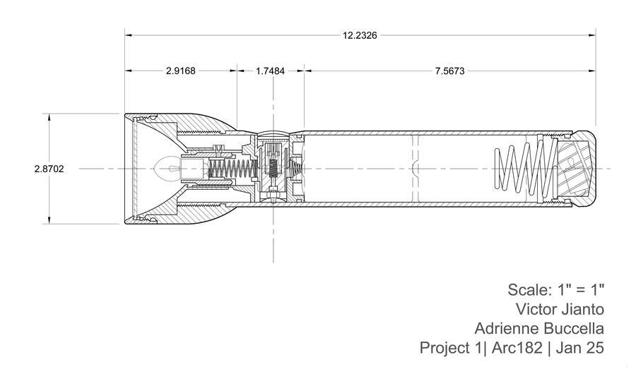 Cross Section Of Flashlight Cross Sectional View Of The Drift Space Of