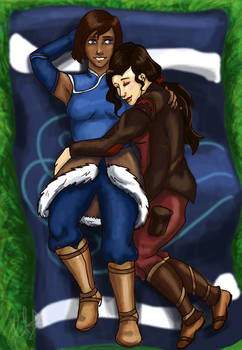 Korra and Asami Cuddles