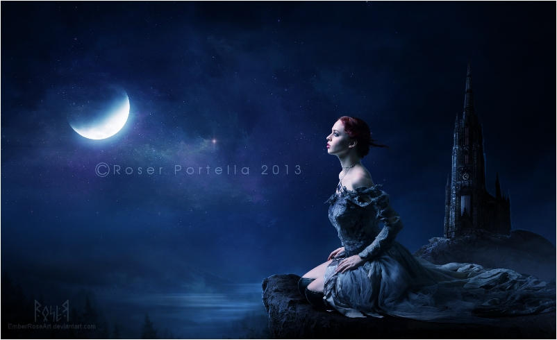 a prophetic dream in a moonlit night by EmberRoseArt