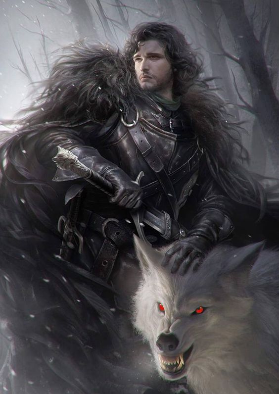 Jon Snow and Ghost ~ Game of Thrones Fan Art