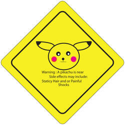 Pikachu traffic sign