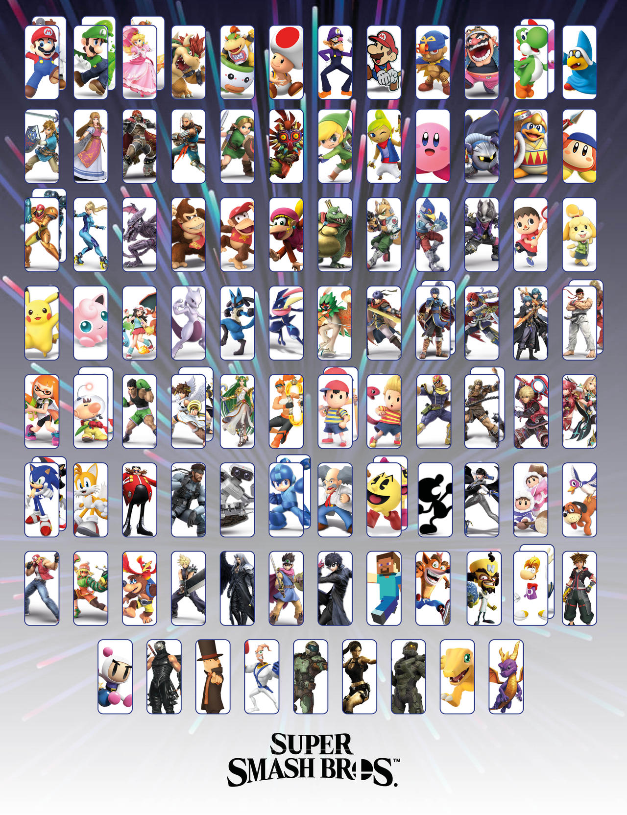 Roster for a new Super Smash Bros by Lunajoep on DeviantArt