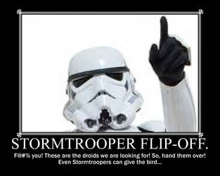 Stormtroopers can give the bird.