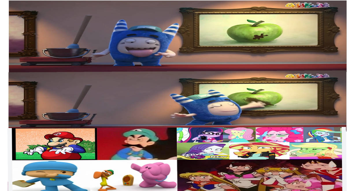 Mario and friends disgusted by Pogo's germs by 99xcroc on DeviantArt