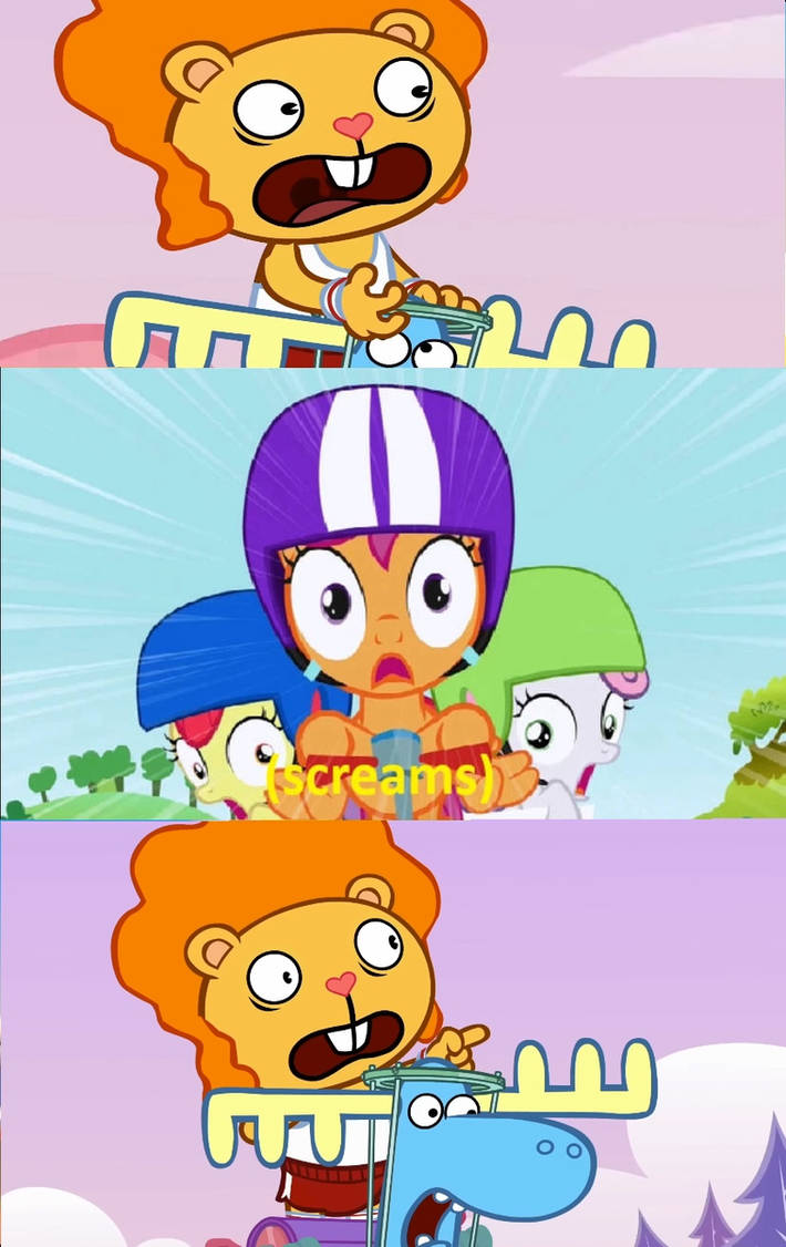 Lumpy Run The CMC are about to run into Lumpy and Disco Bear by 99xcroc on DeviantArt
