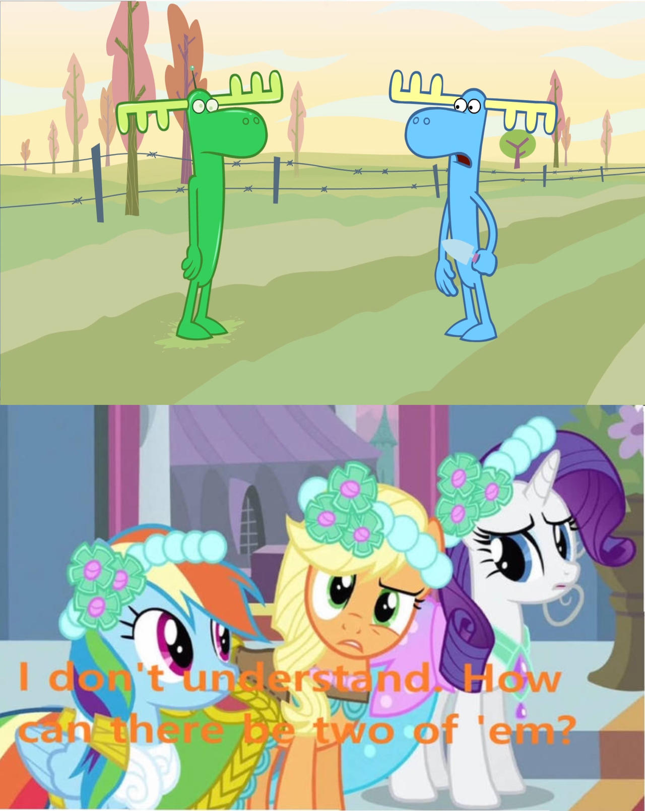 Applejack's reaction to Lumpy and a Pod Lumpy by 99xcroc on DeviantArt