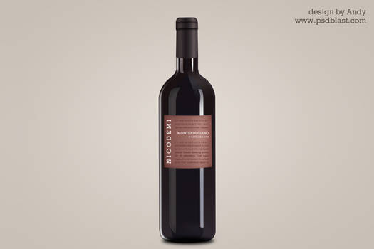 Wine bottle psd