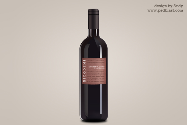 Wine bottle psd