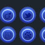 Blue color social icon set