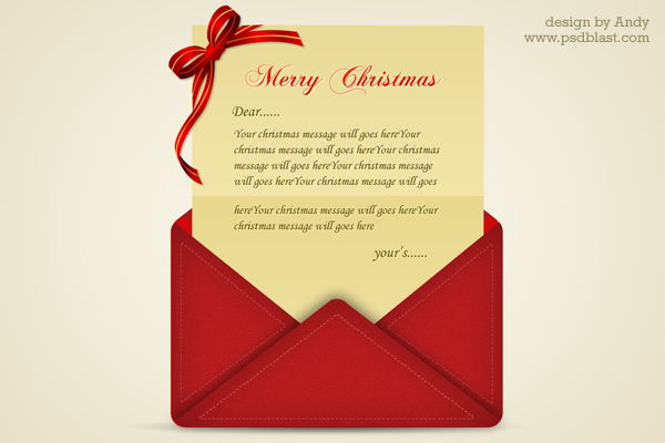 Christmas greetings letter PSD