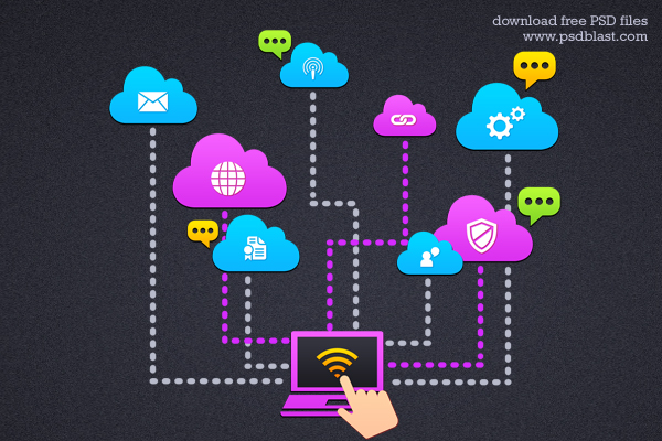 Cloud Computing Icon (PSD)