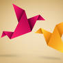 Paper Bird Icon, Origami symbolic vector illustrat