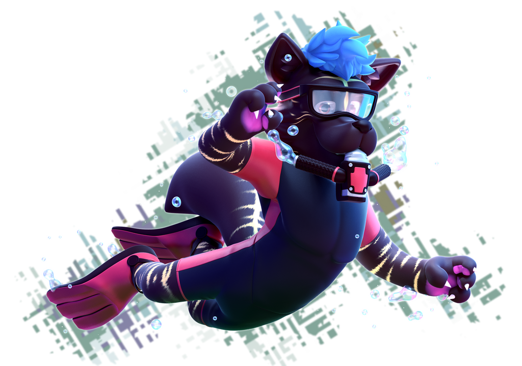 Commission: Diver Wuff!