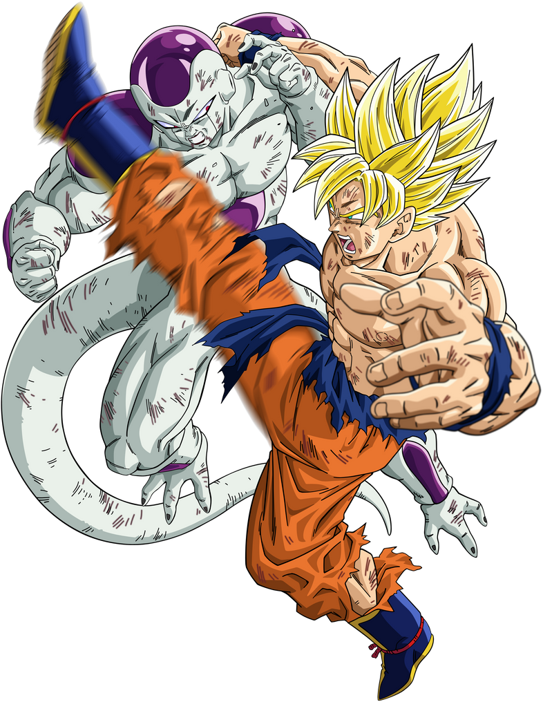 DBKAI - Super Saiyan Goku vs Frieza Render by xSaiyan on DeviantArt.