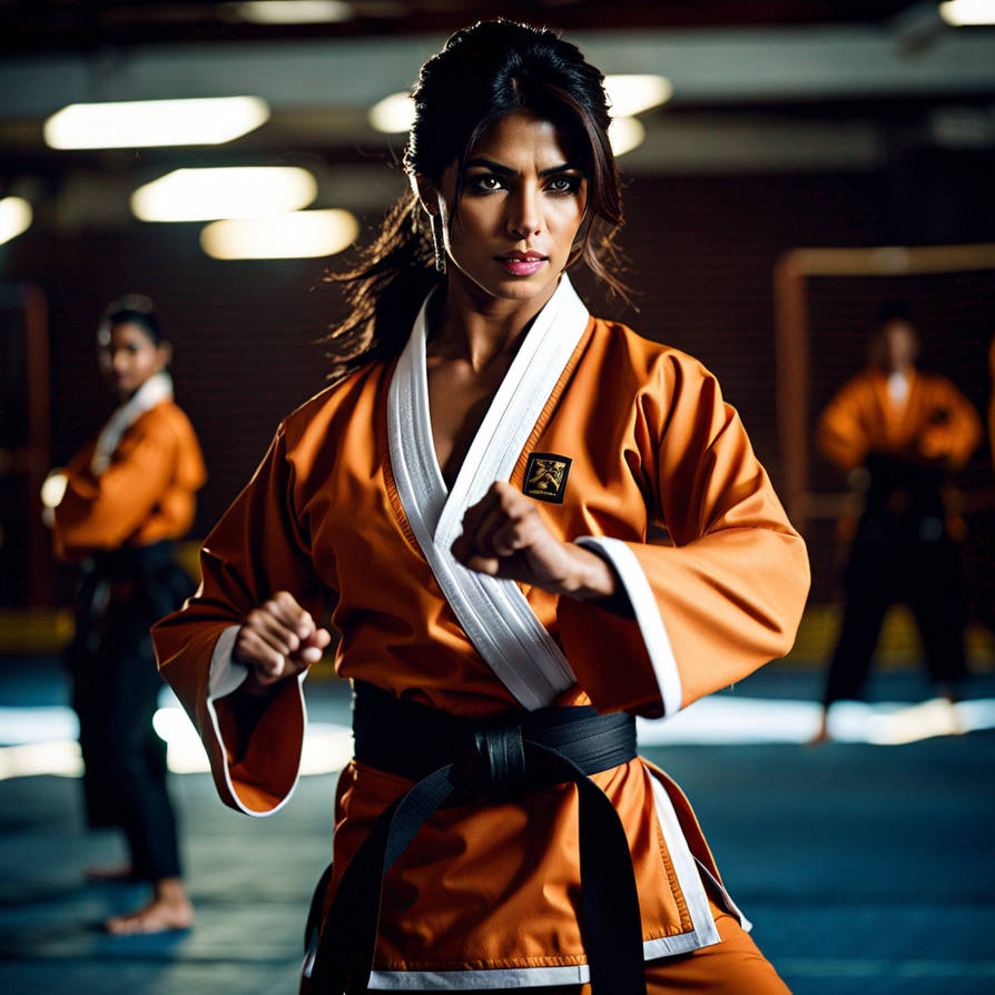 Priyanka Chopra as a black belt in karate and Kung