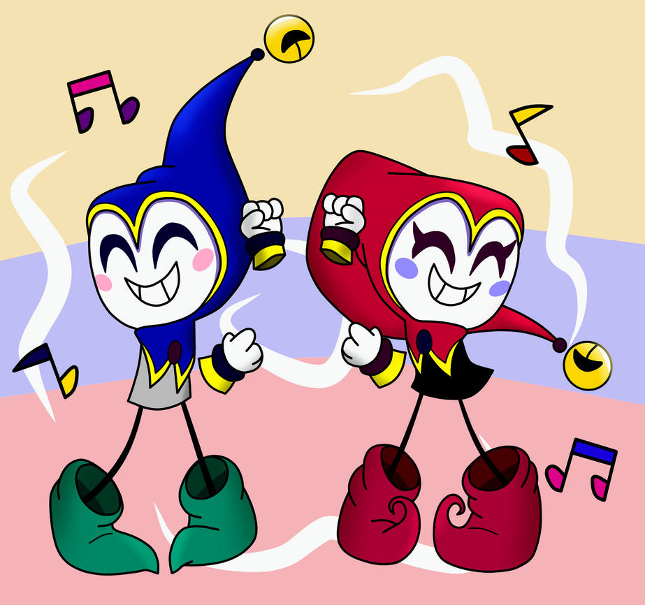 Two Jester Rbbits Dancing Jester Twins by Brianna-the-Toon on DeviantArt