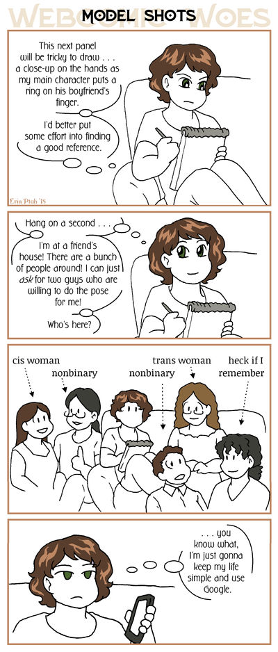 Webcomic Woes 10 - Finding a reference pose by ErinPtah