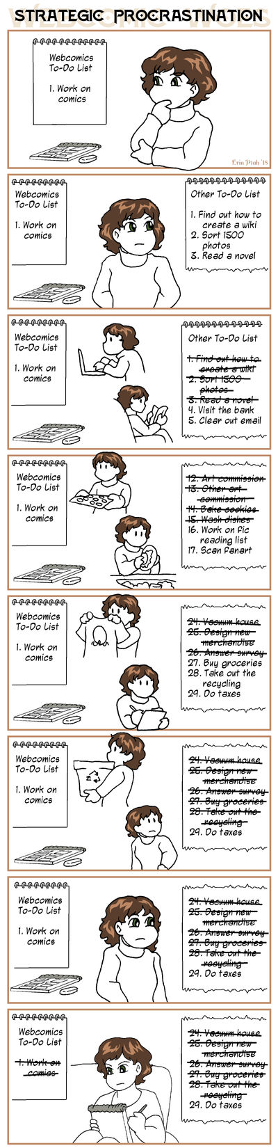 Webcomic Woes 13 - Long to-do lists by ErinPtah