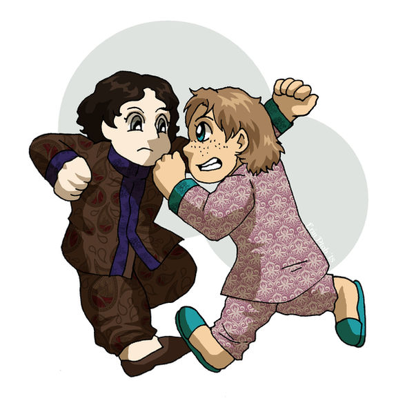 Chibi Xavier and Lucian by ErinPtah