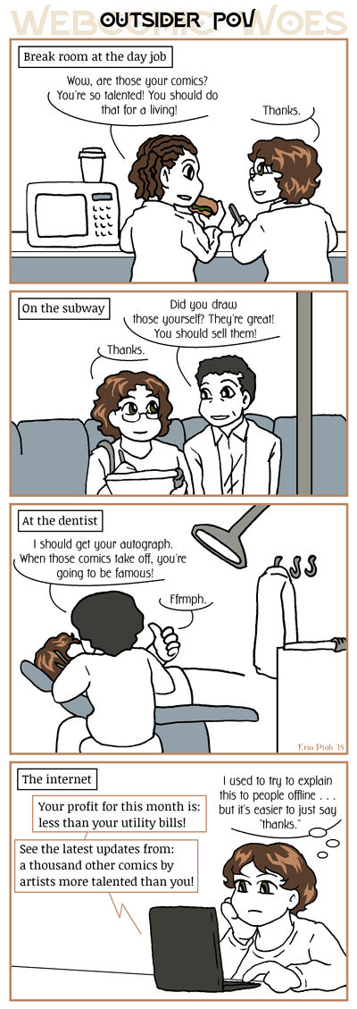 Webcomic Woes 15 - Folks outside fandom don't know by ErinPtah