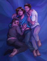 Headmate cuddles in blue