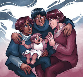 Three men and a Baby in White