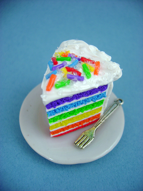 Rainbow Cake Slice