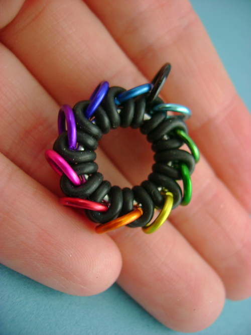 Rainbow Infinite Ring Pendant by monsterkookies, visual art