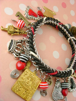 Alice In Wonderland Chainmaille Charm Bracelet