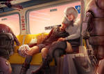 2b and 9s post shopping commute by Raphire