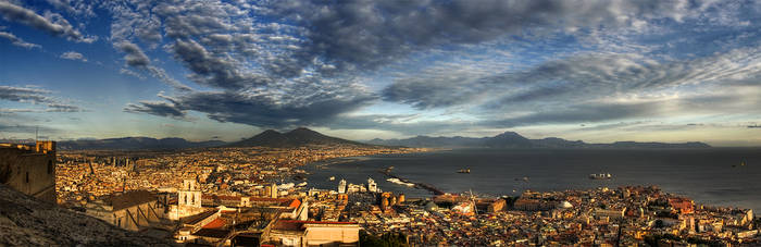 sunset over napoli