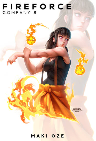 Fã de Fire Force fez uma arte semi-realista incrível da Maki Oze